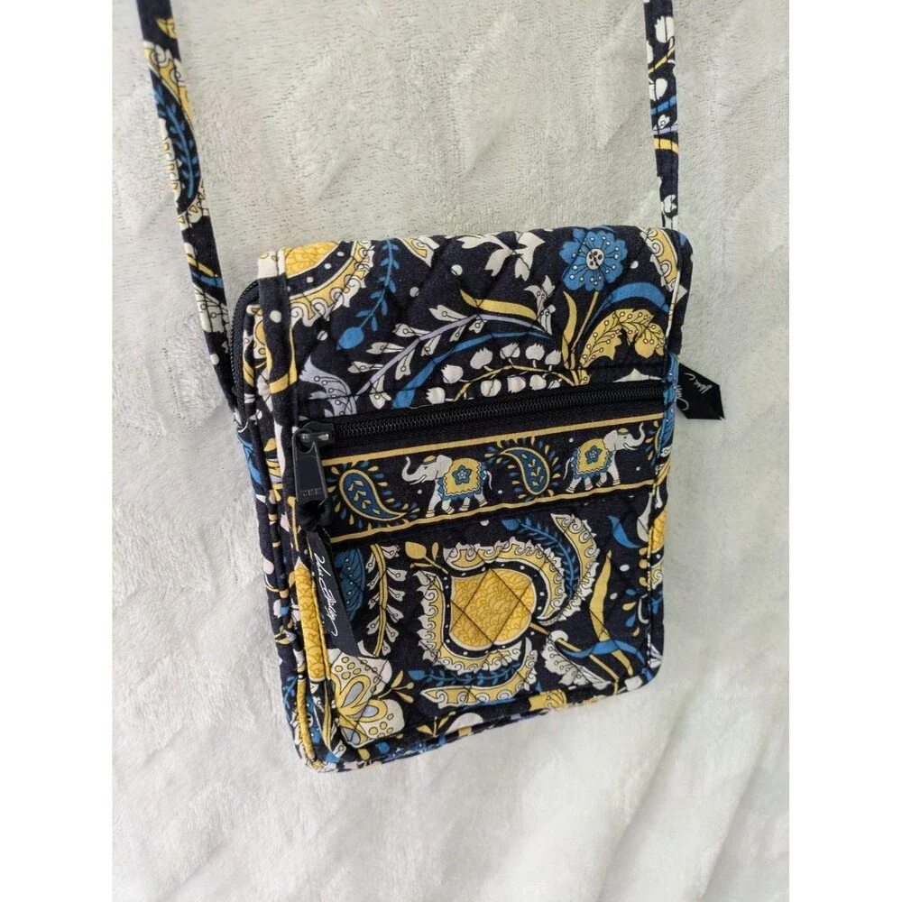 Vera Bradley Ellie Blue Elephant Pattern Crossbody Purse